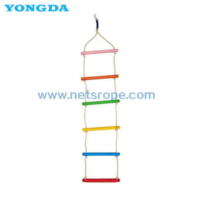 Colorful Children Climbing Training Wooden Rope Ladder For Kindergarten